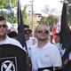 James Alex Fields (far left) at the Unite the Right Rally in Charlottesville on Aug. 12, 2017, before he murdered Heather Heyer by driving his car into a crowd of counterprotesters.